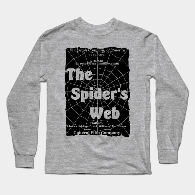 The Spider's Web (1912) Film Poster Long Sleeve T-Shirt by J. Rufus T-Shirtery